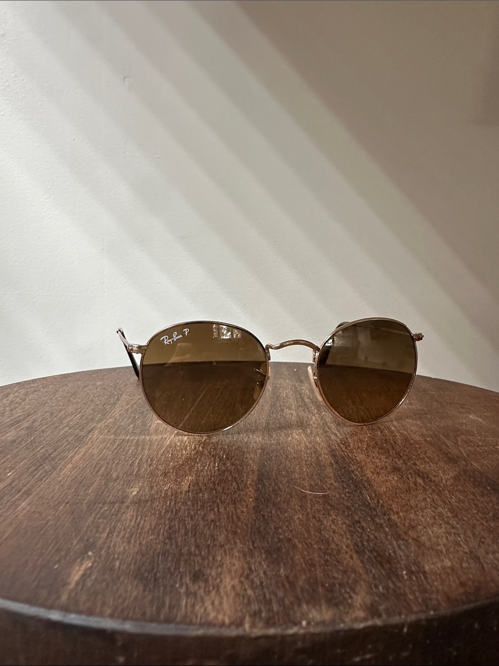 Ray-Ban Gold Frame Sunglasses with Brown Lenses